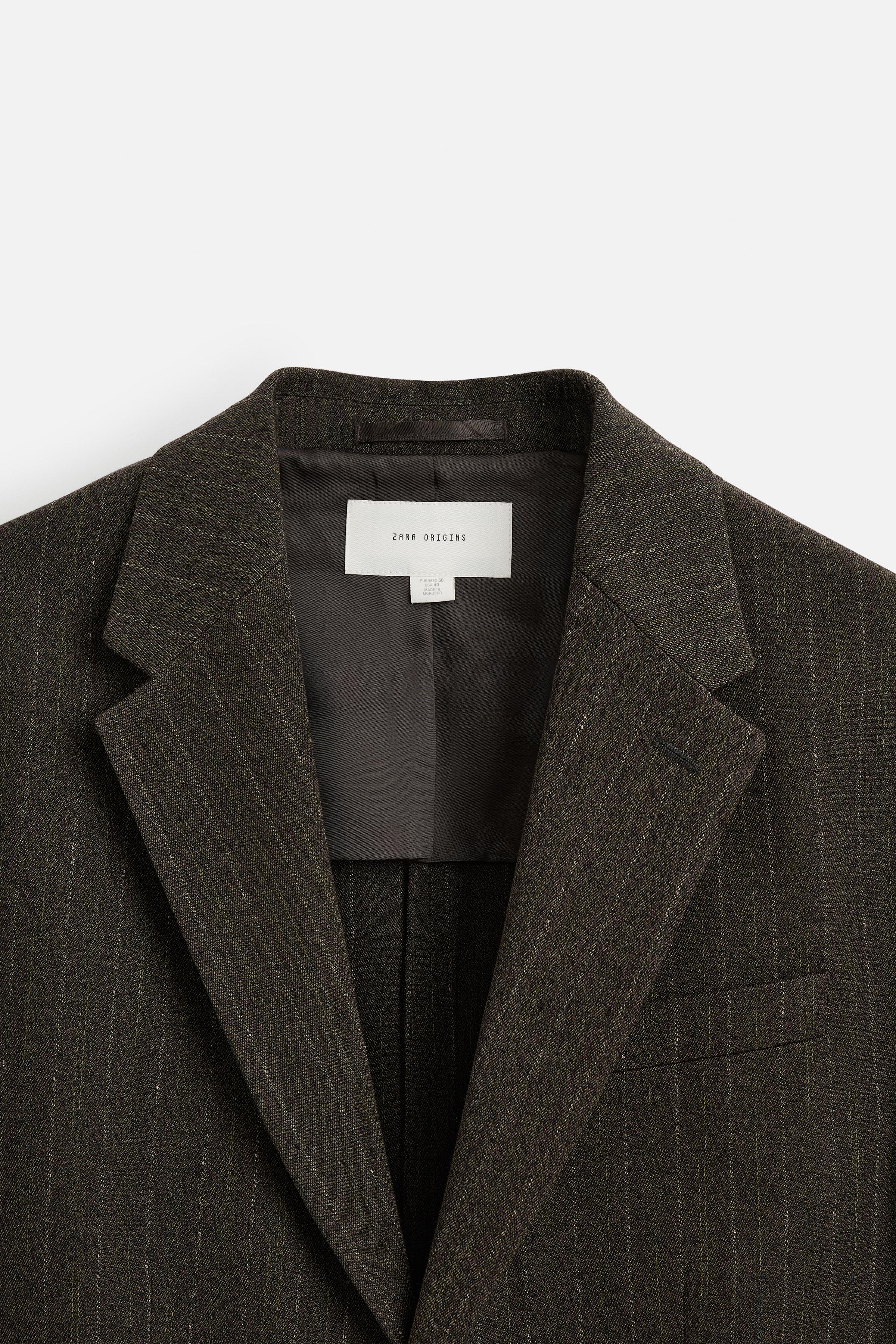 STRIPED TEXTURED BLAZER - Brown / Green | ZARA United States