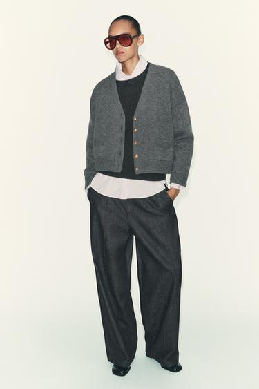 100% WOOL JACKET WITH GOLD BUTTONS - Dark grey by Zara