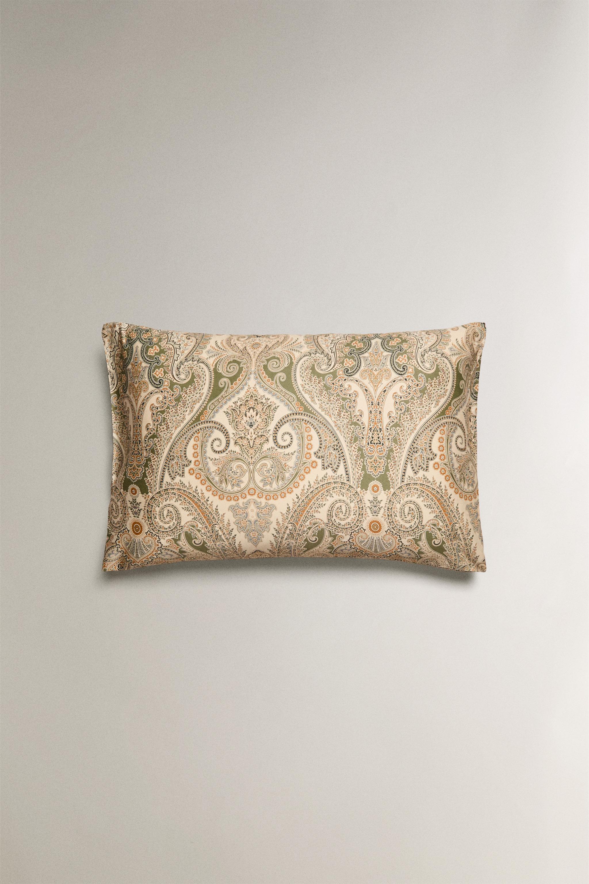 PAISLEY SATEEN COTTON PILLOWCASE (300 THREAD COUNT)
