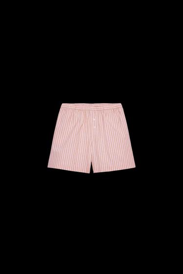 SHORTS RAYAS CON ALGODÓN - Rosa de Zara - Imagen 0