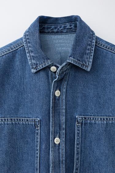 FLOWING DENIM SHIRT - Mid-blue by Zara - Image 2