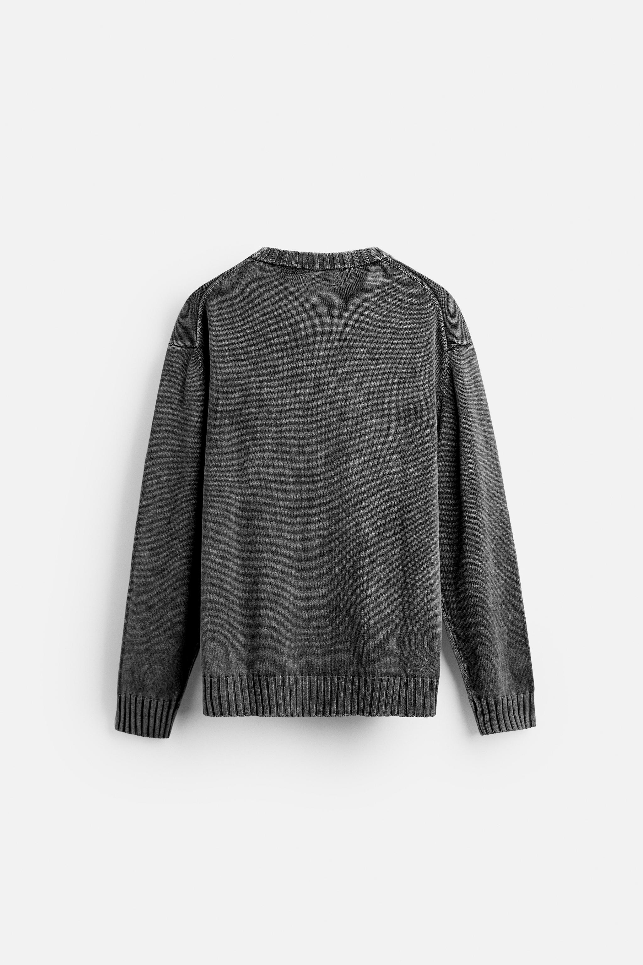 TEXTURED WASHED SWEATER - Dark grey | ZARA Australia