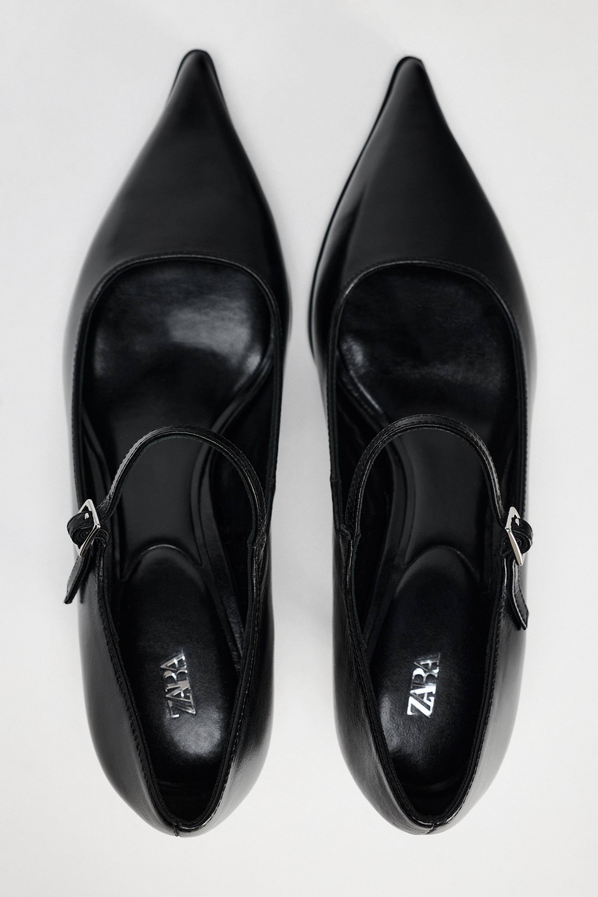 ZARA レザー キトンヒール シューズ 50TH ANNIVERSARY 1236/510 POINTY LEATHER SHOES 50TH ANNIVERSARY - Black | ZARA United