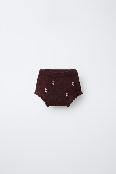 KNIT BRIEFS WITH RUFFLES AND BOBBLES - Dark burgundy by Zara - Image 0