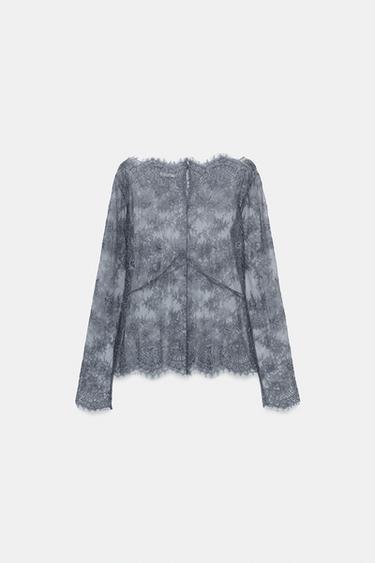 TOP DENTELLE ZW COLLECTION - Gris de Zara - Image 6