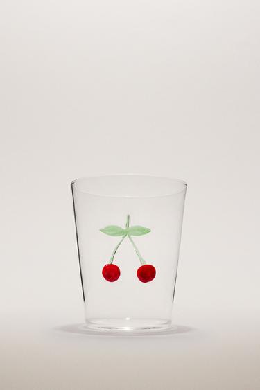 Zaras GLAS I BOROSILIKATGLAS MED FRUKT - Röd