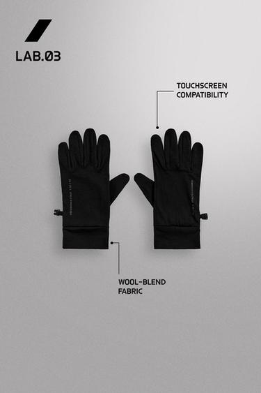 GANTS DE RUNNING EN LAINE MÉLANGÉE - Noir de Zara - Image 1