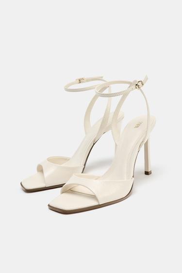 PATENT-FINISH HIGH-HEEL SANDALS - White by Zara - Image 2