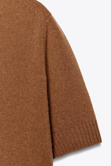 100% WOOL PLAIN TOP - camel by Zara - Image 6