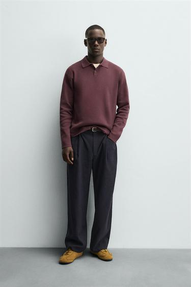 SOFT KNIT POLO SHIRT - Burgundy by Zara - Image 0