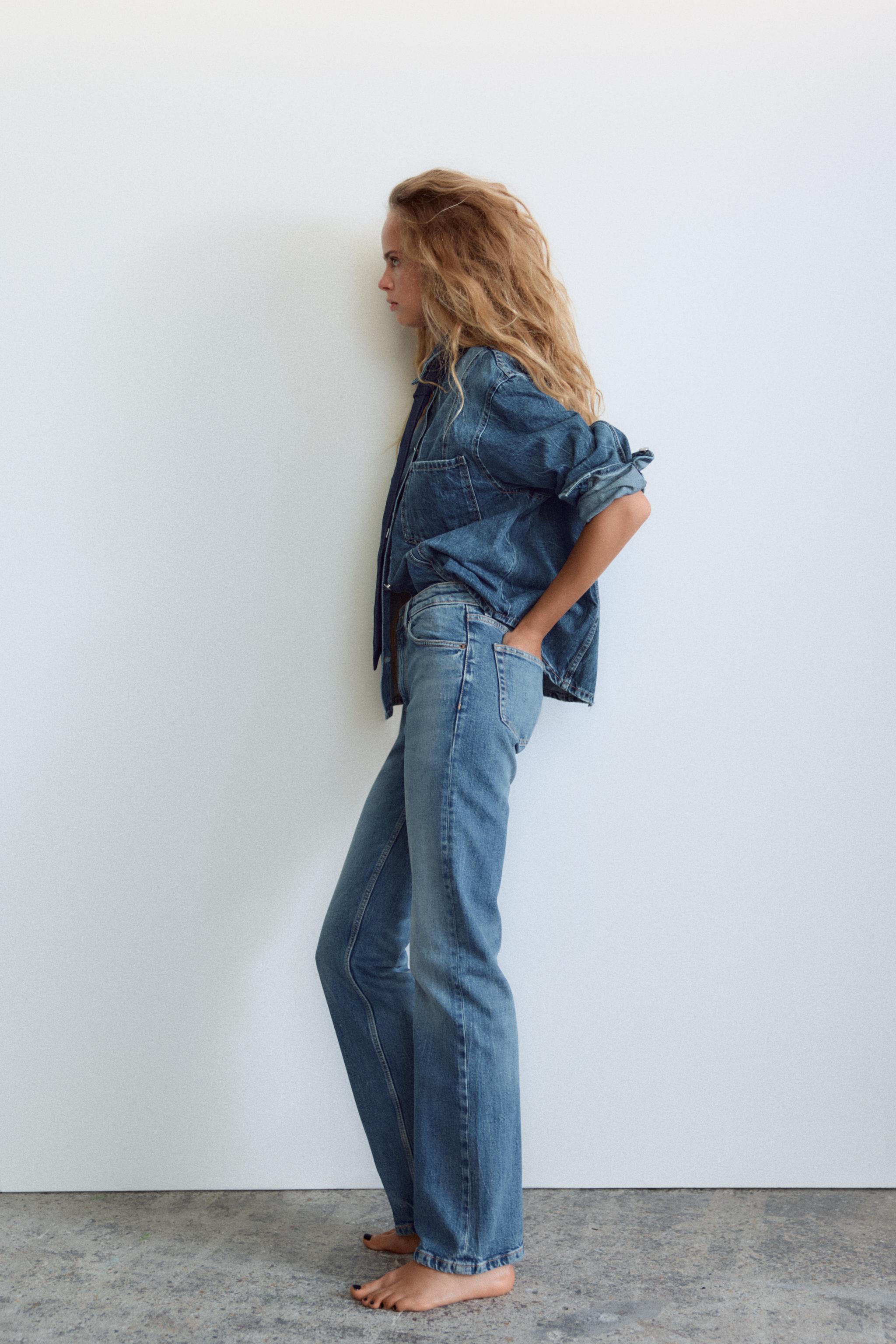 【ZARA】JEANS TRF CURVED STRASS ハイウエスト 3607/011/406 ZARA】JEANS TRF CURVED STRASS ハイウエスト 3607/011/406