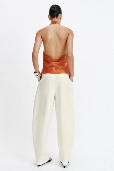 SATIN HALTER TOP - Orange by Zara - Image 5