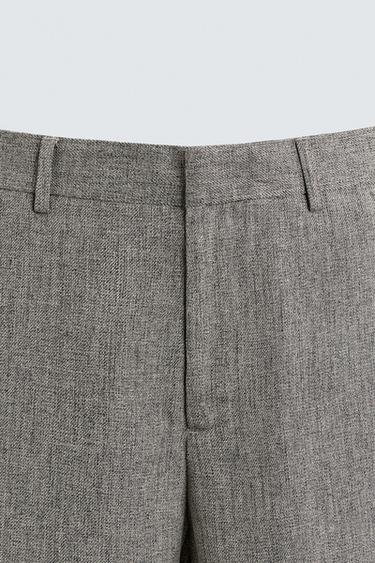 TEXTURED FLARE FIT TROUSERS - Grey / Beige by Zara - Image 9