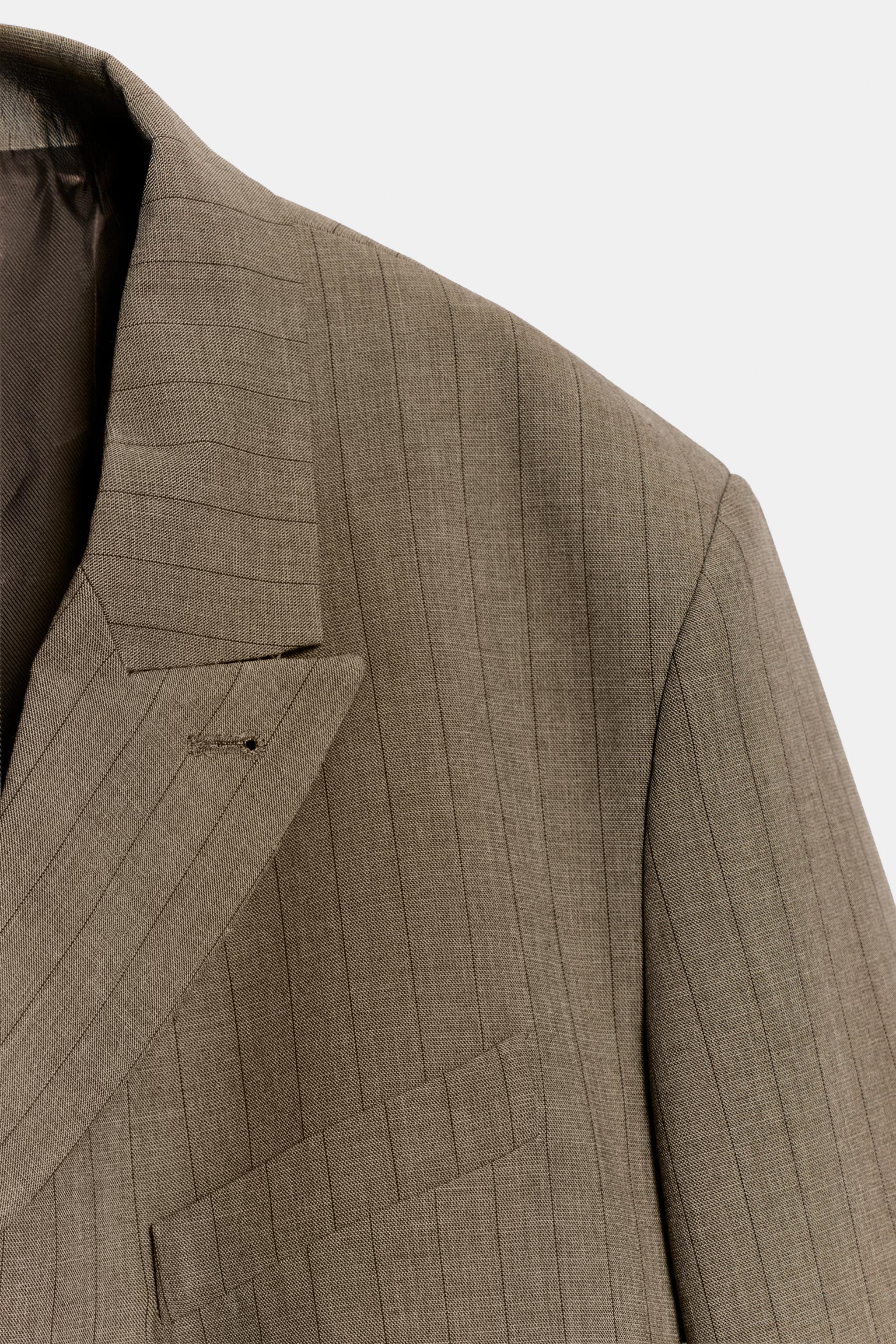 Zara İNCE ÇİZGİLİ OVERSIZE BLAZER CEKET görsel 8