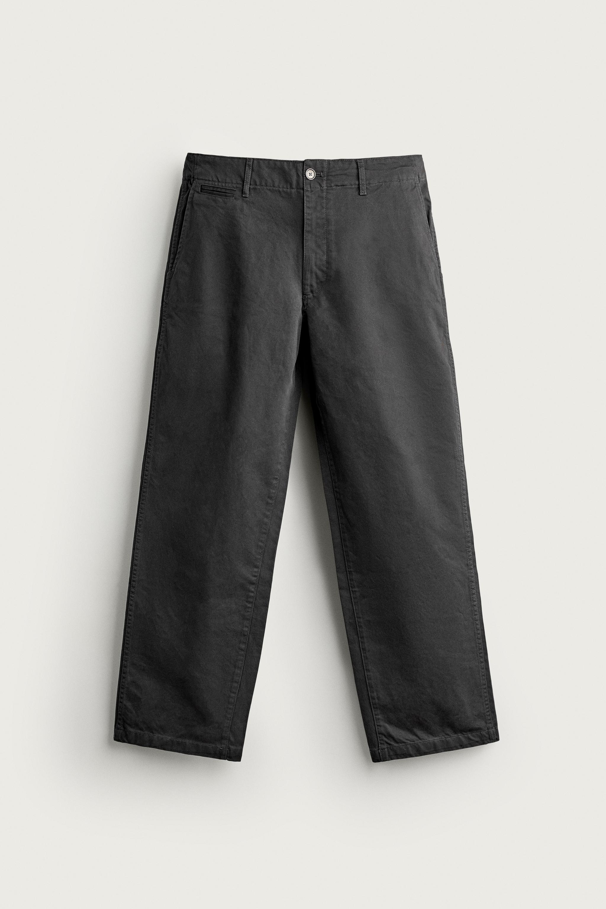 STRAIGHT FIT CHINO PANTS — Anthracite grey
