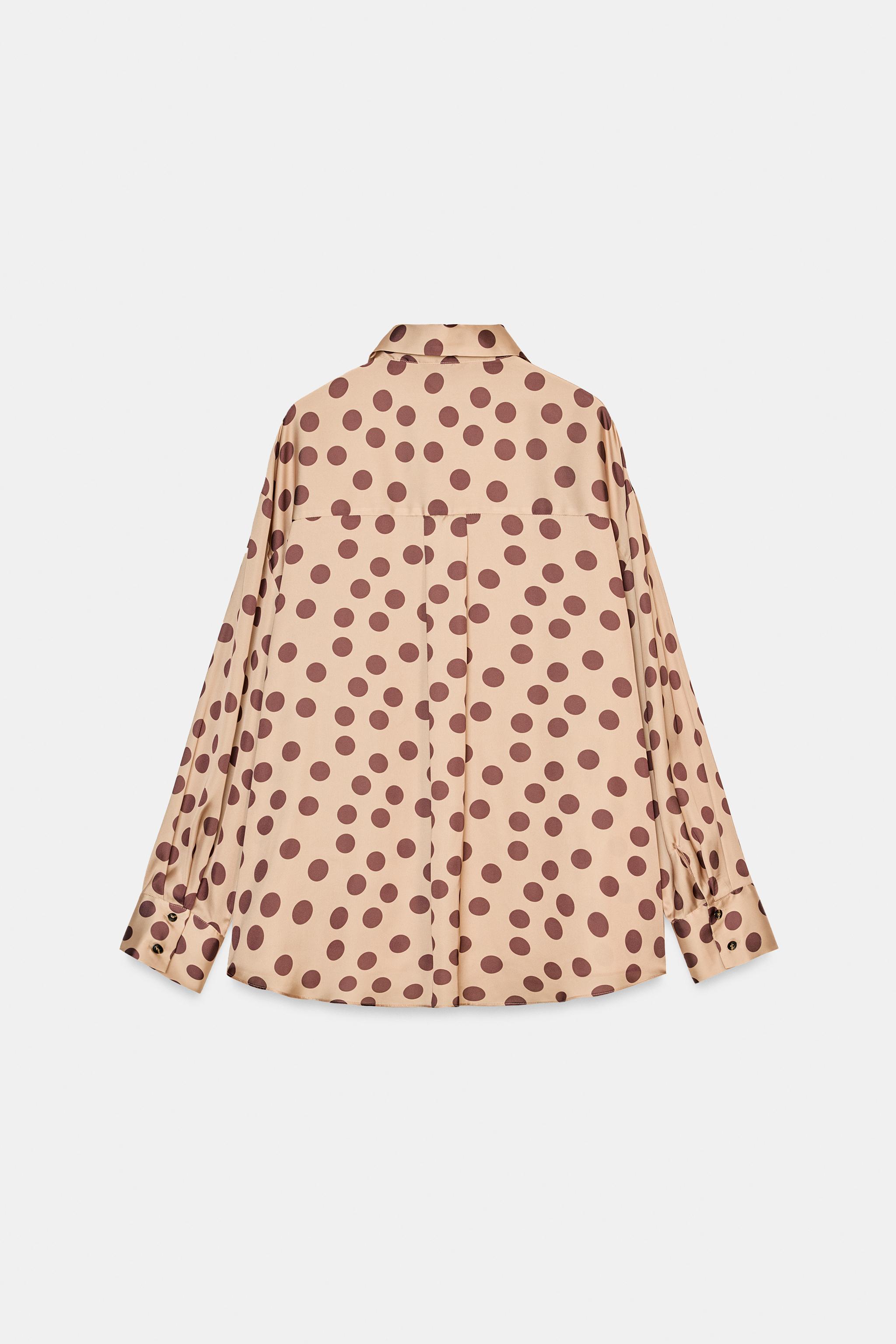 POLKA DOT SATIN EFFECT SHIRT