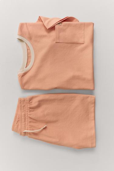 2-6 YEARS/ PLAIN POCKET PYJAMAS - Orange by Zara