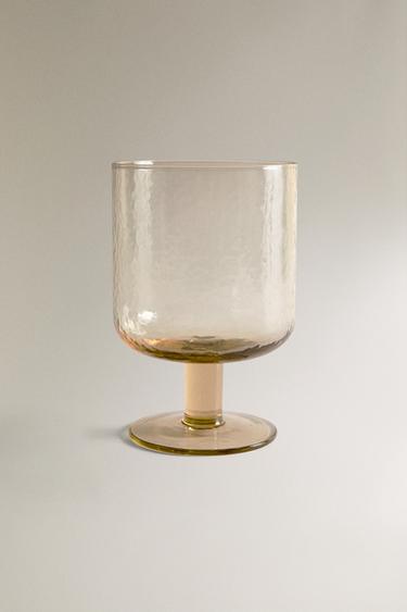 HAMMERED WINE GLASS - Caramel by Zara - Image 0