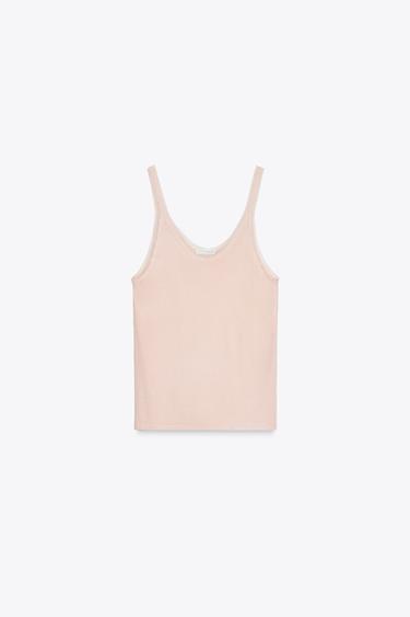 CONTRAST TULLE TOP - Chalk pink by Zara - Image 4