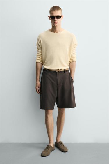 CASUAL LEATHER SHOES - Taupe Grey by Zara - Image 1