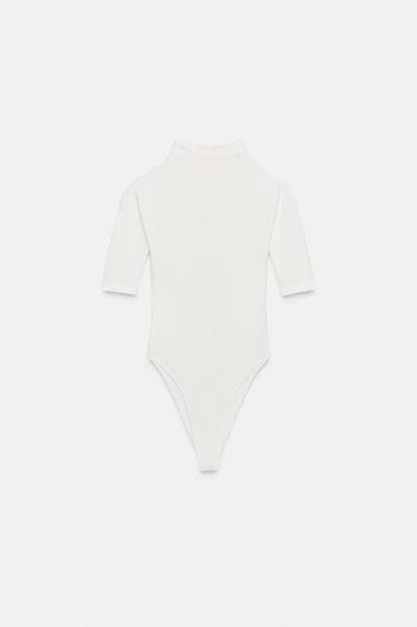 RUSTIC HIGH NECK BODYSUIT - Oyster-white by Zara - Image 3
