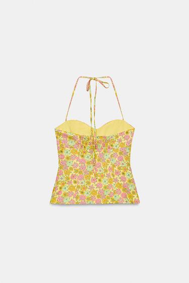 FLORAL POPLIN TOP - Multicoloured by Zara - Image 5