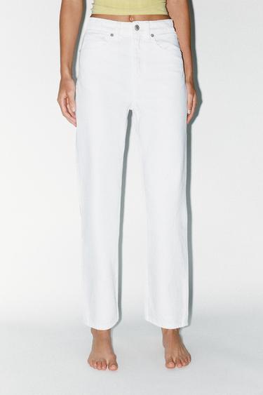 JEANS TRF MOM FIT TIRO ALTO - Blanco de Zara