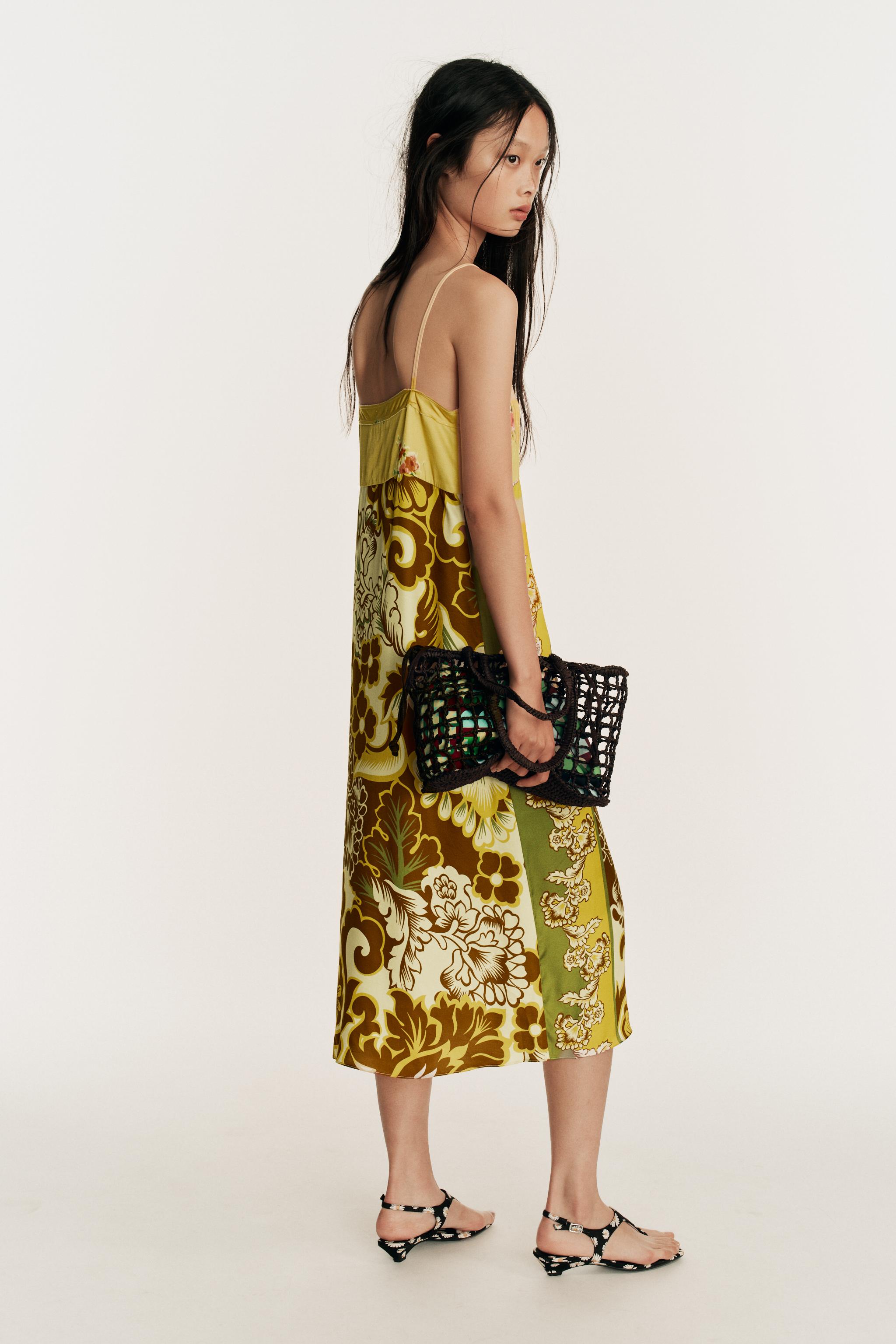 LIMITED EDITION PRINTED CONTRAST MIDI DRESS