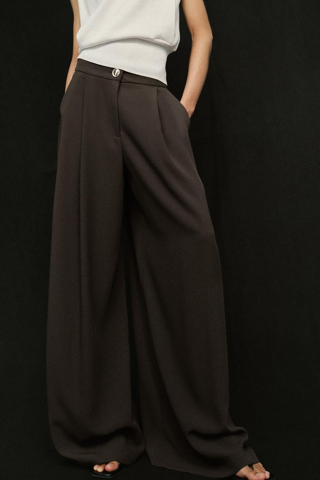 GOLD BUTTON PALAZZO PANTS - image 2