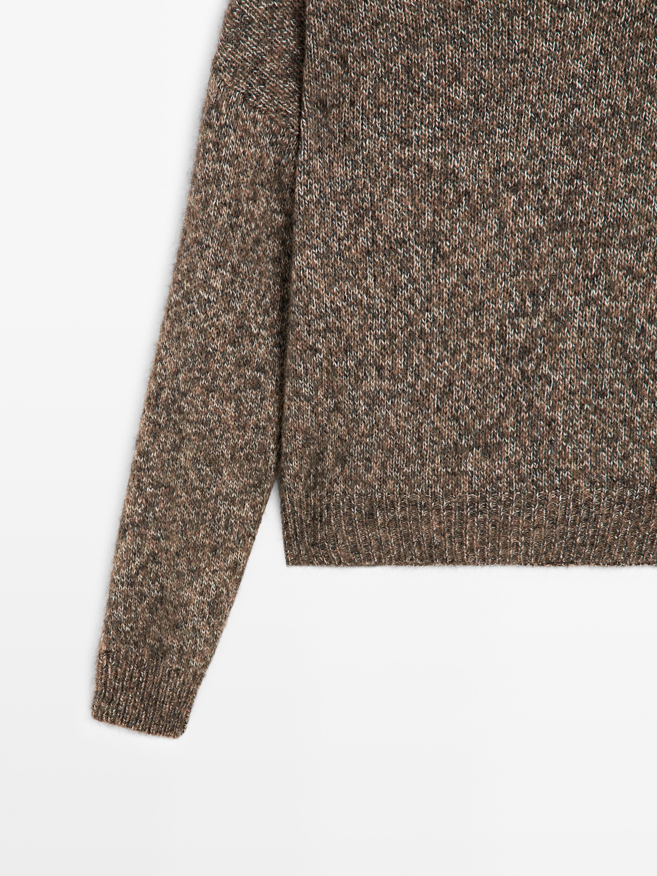 Mouliné knit alpaca and wool blend turtleneck sweater