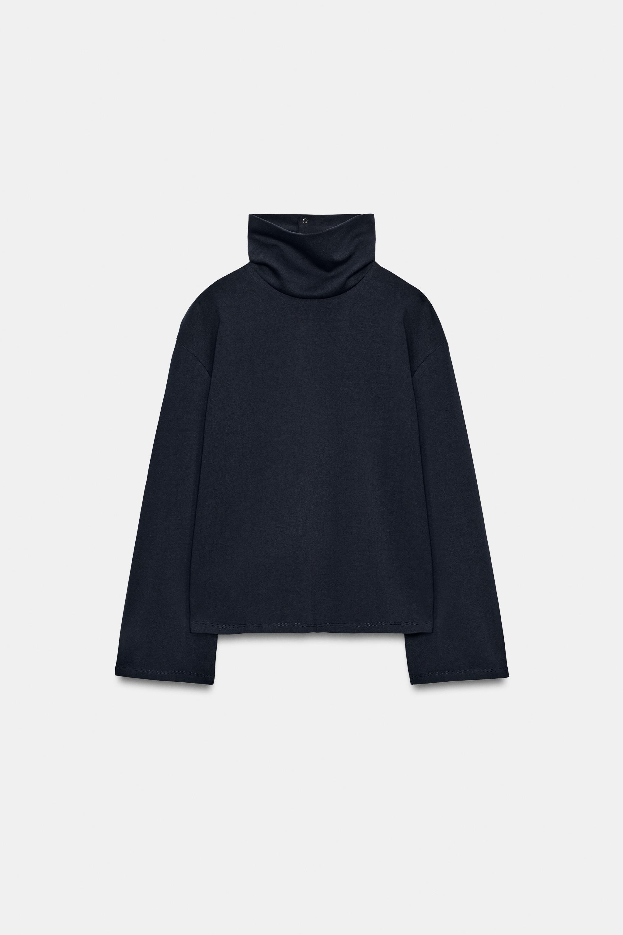 Zara DİK YAKA SWEATSHIRT görsel 6