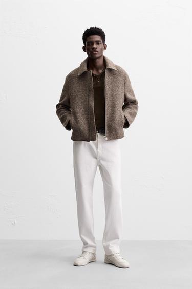WOOL BLEND JACKET - Brown / Taupe by Zara - Image 0
