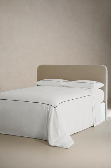 SATEEN FLAT SHEET WITH TRIM (400 THREAD COUNT) — MIDNIGHT BLUE 2