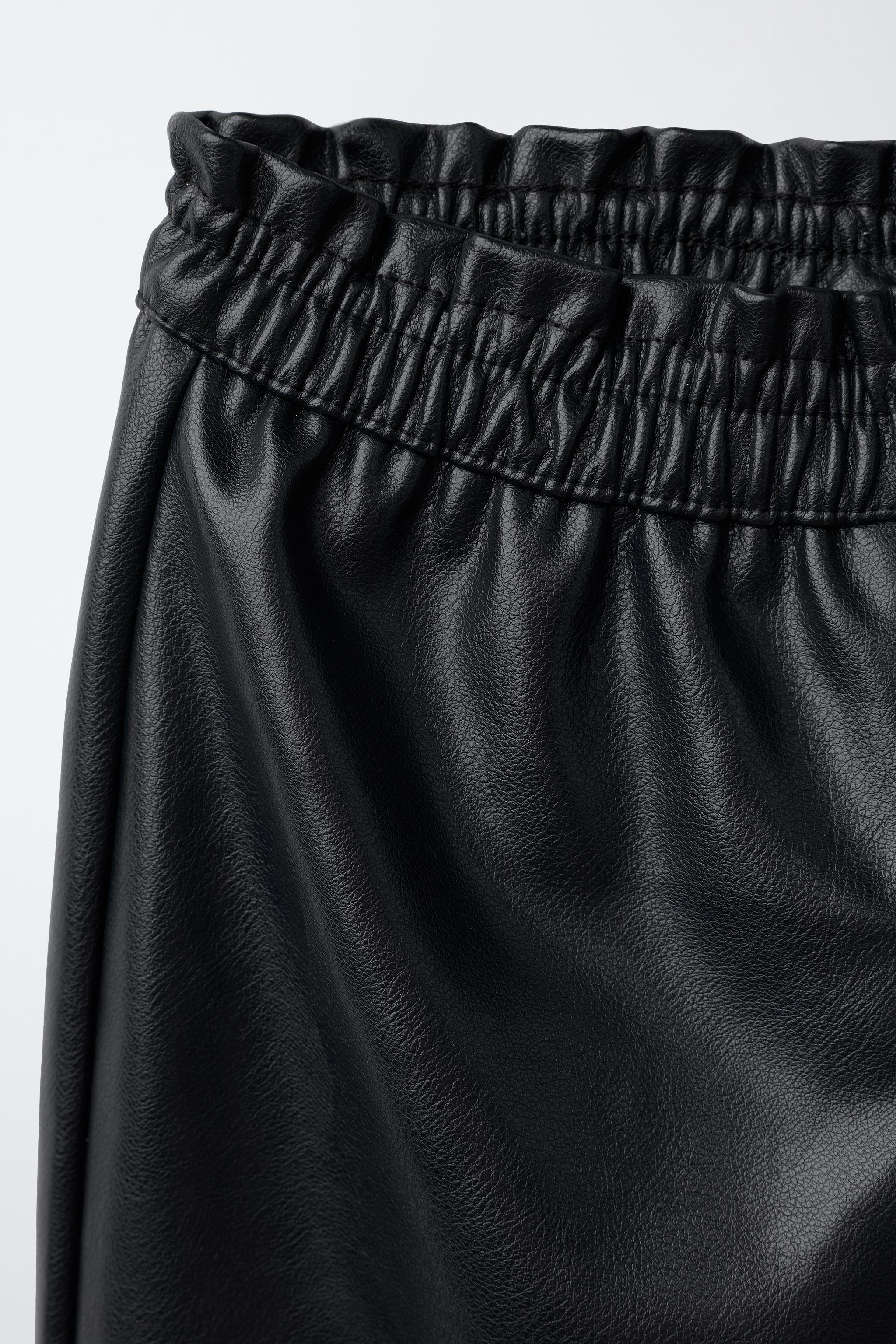 Детские брюки Zara FAUX LEATHER CULOTTE PANTS — фото 3