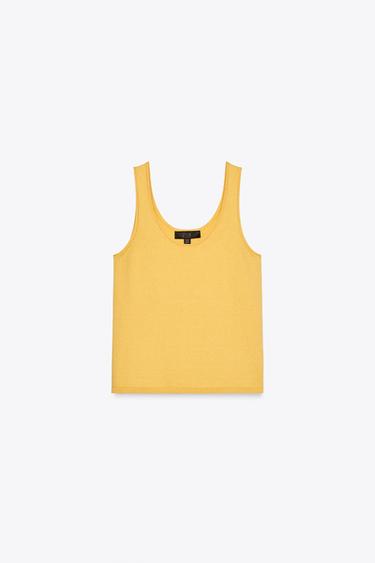 TOP EN MAILLE UNI - Jaune de Zara - Image 4