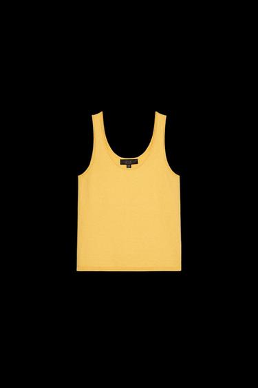 EINFARBIGES STRICKTOP - Gelb von Zara - Bild 0