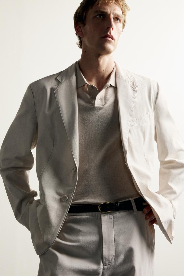 Blazer de traje de corte relajado con efecto lavado 7