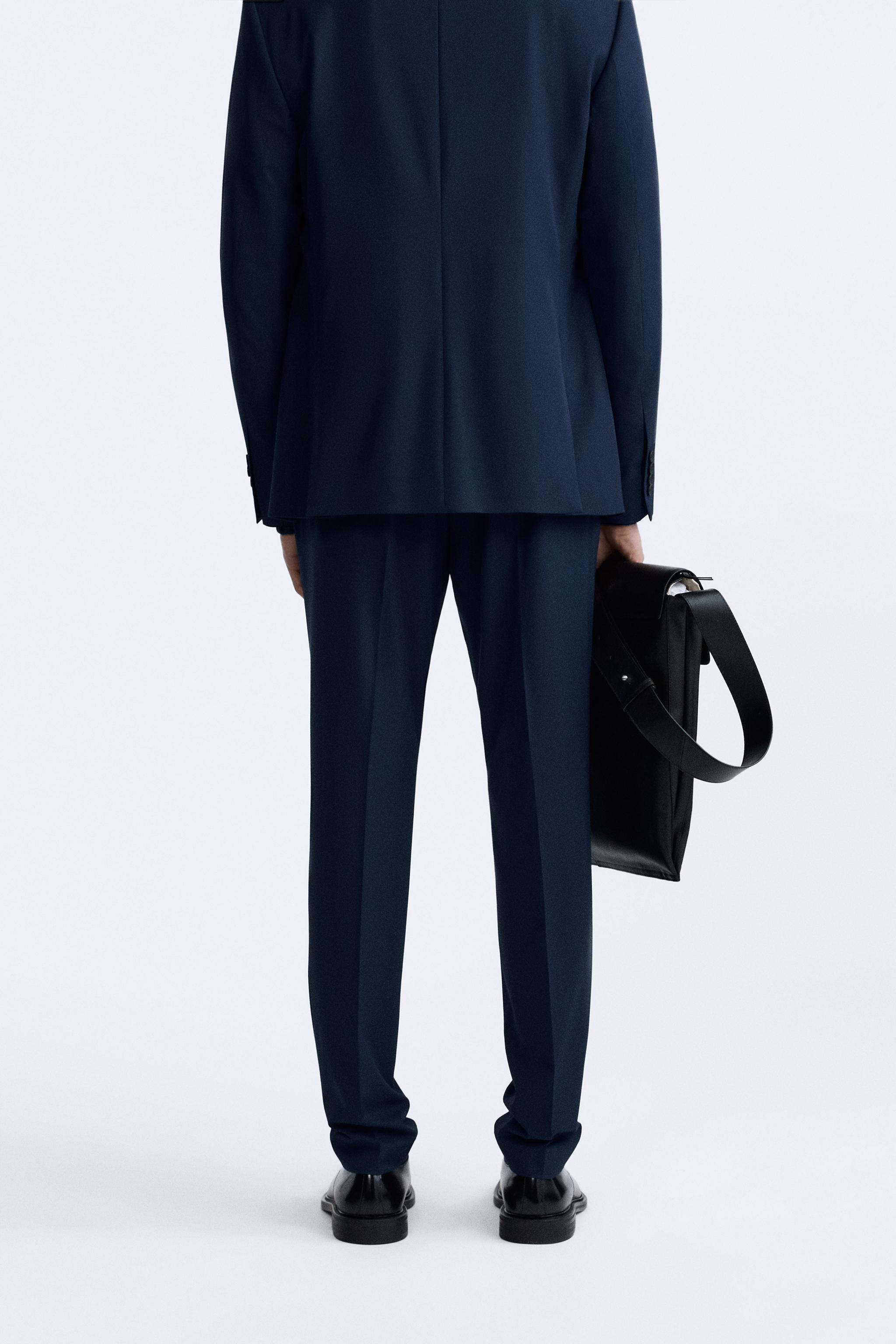 SLIM FIT SUIT PANTS - Navy blue