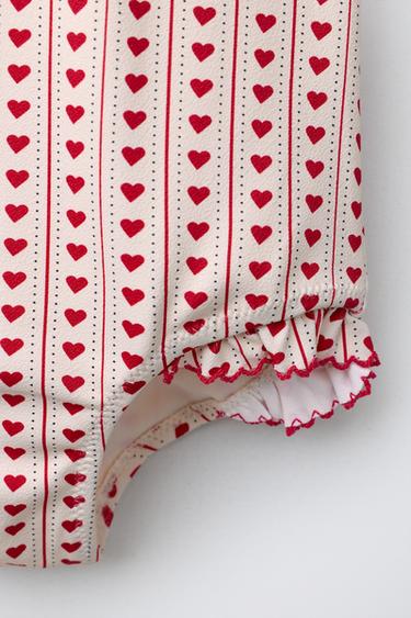 AGES 1-6 / HEART PRINT SWIMSUIT - Red by Zara