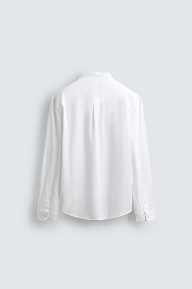 CHEMISE POLO EFFET FROISSÉ - Blanc de Zara - Image 7