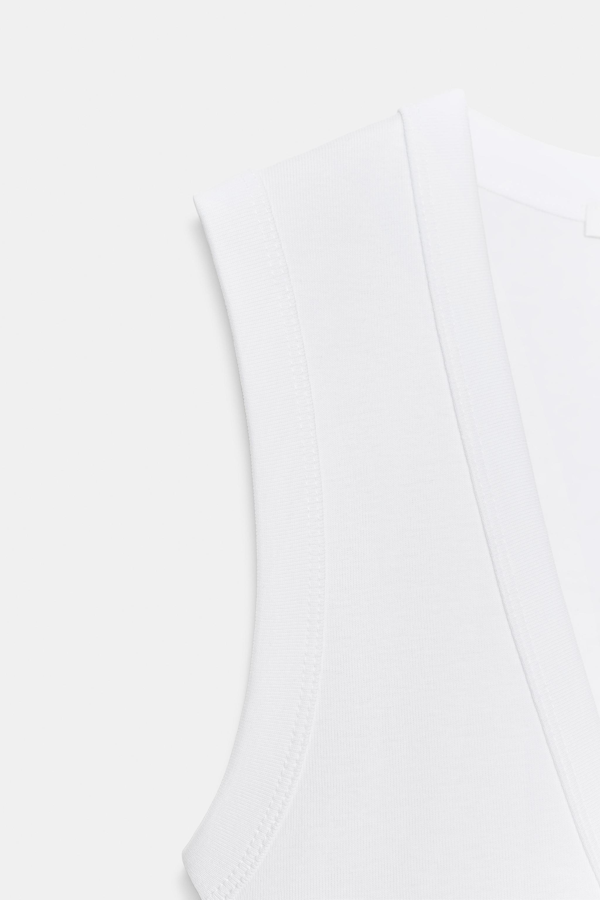 V YAKA PAMUKLU T-SHIRT - Görsel 3