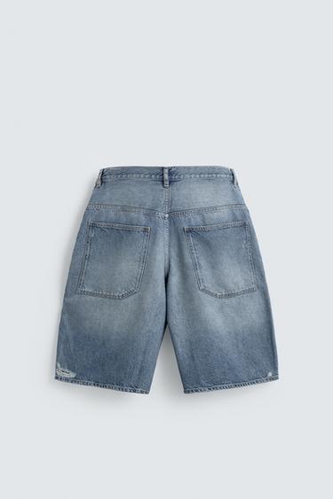 BAGGY FIT DENIM BERMUDA SHORTS - Blue by Zara - Image 7