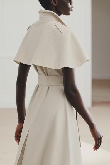 ROBE CHEMISE CAPE ZW COLLECTION - Camel clair de Zara - Image 4