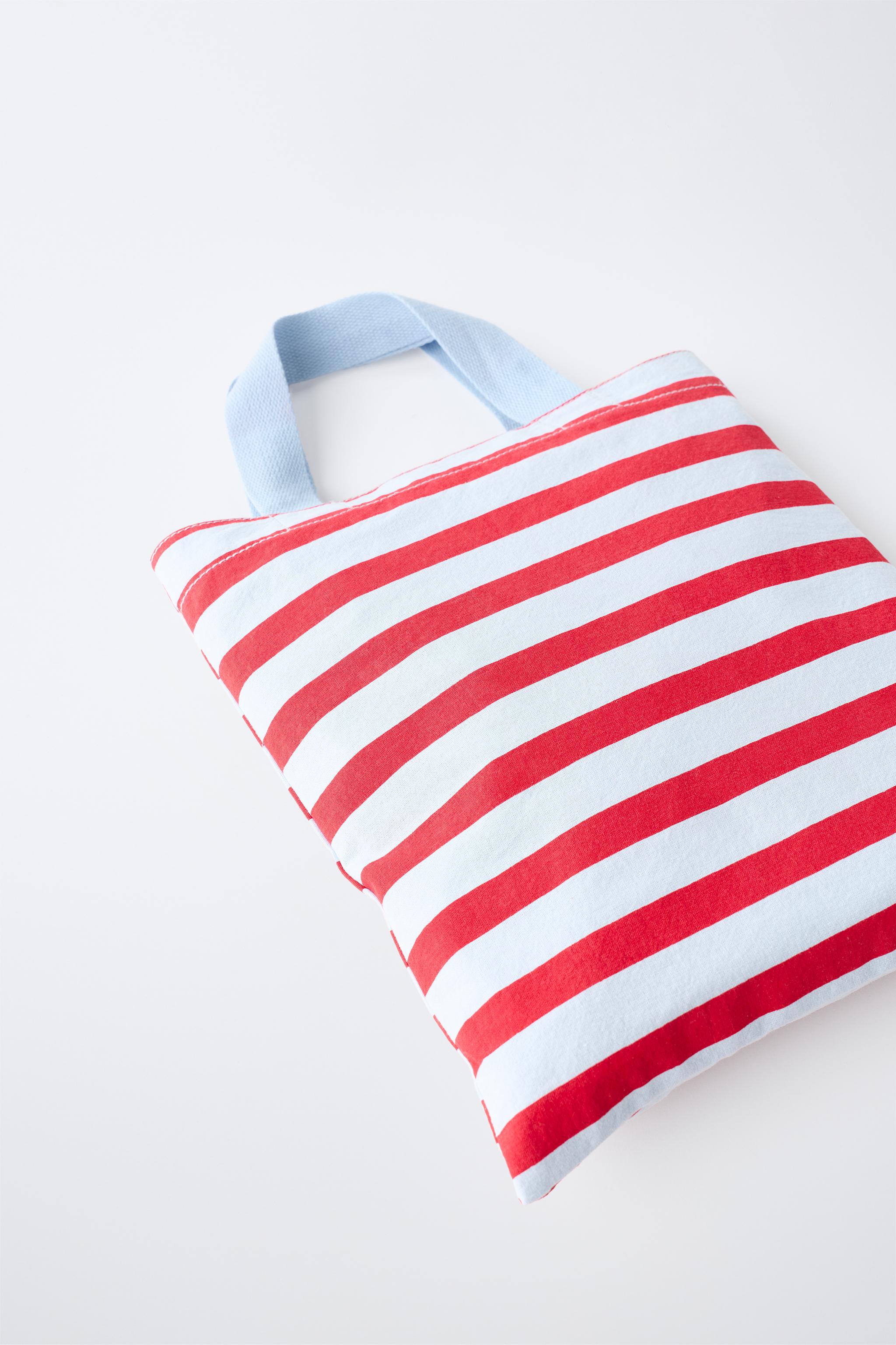 STRIPED PRINT BAG — Blue (alternate view)