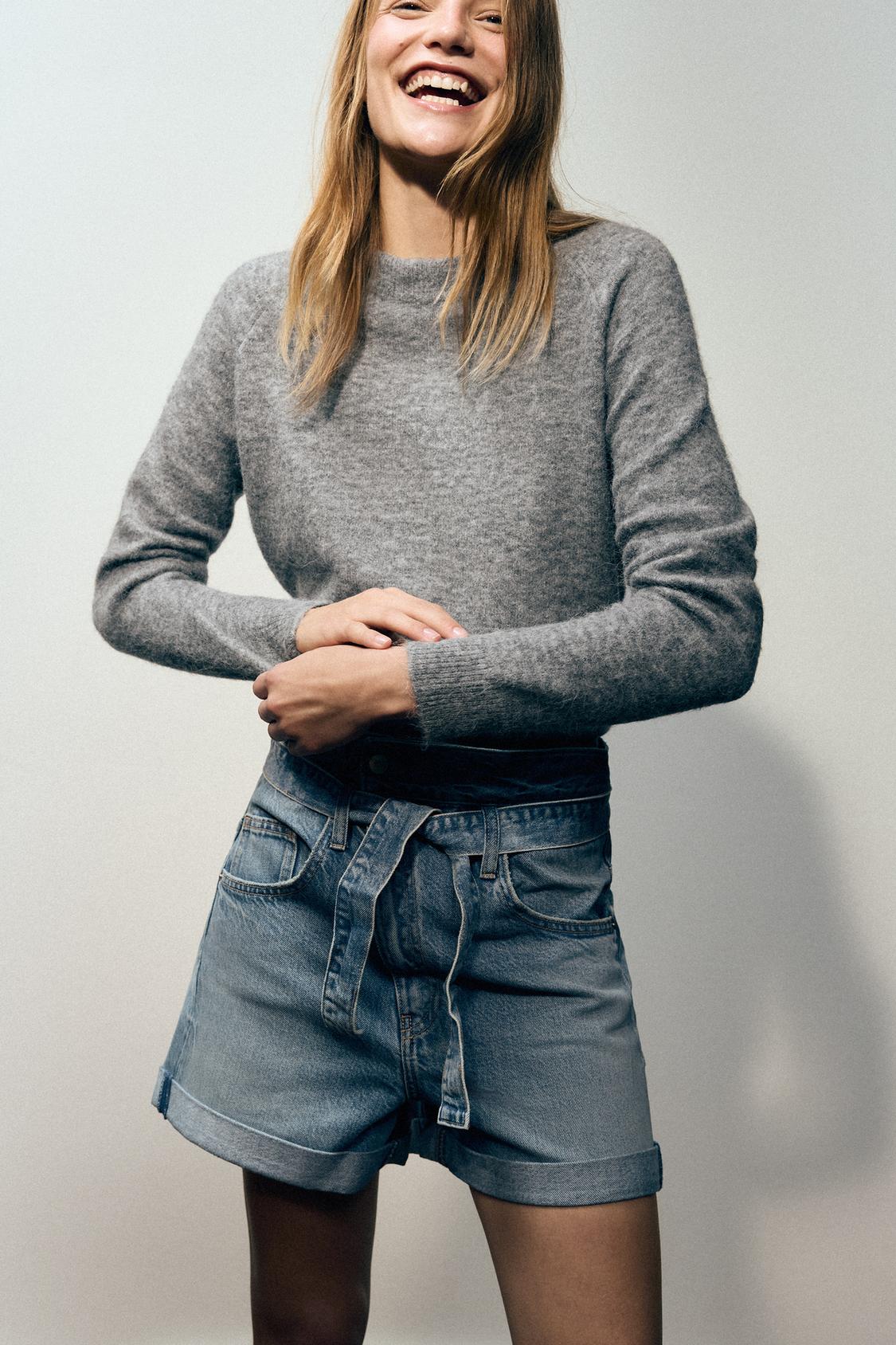 TRF DENIM SHORTS WITH BELT