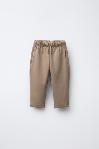ШТАНИ З ПРИНТОВАНОЇ ТКАНИНИ З КИШЕНЯМИ - бежево-коричневий Zara