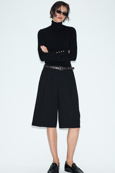 BELTED BERMUDA SHORTS - Black by Zara