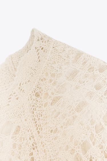 POINTELLE KNIT MAXI DRESS - Ecru by Zara - Image 7
