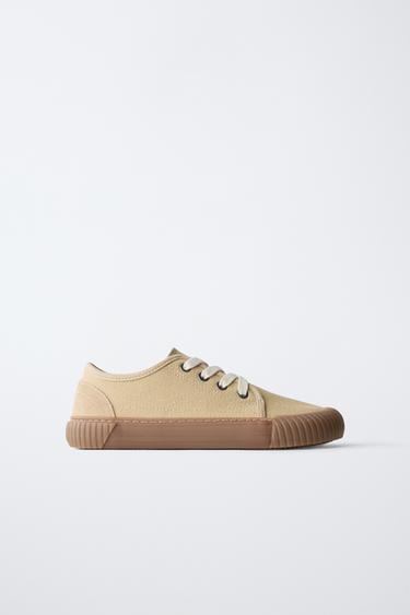 Zara COMFORT BAREFOOT SNEAKERS - Sandy Brown