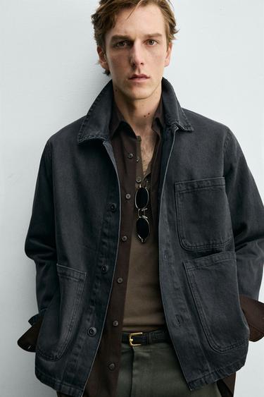 RELAXED FIT OVERSHIRT WITH POCKETS - Taupe grey by Zara - Image 4